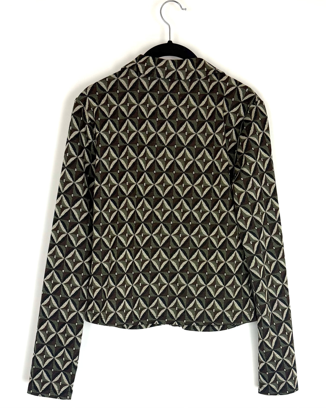 Green and Brown Printed Top - Size 4/6