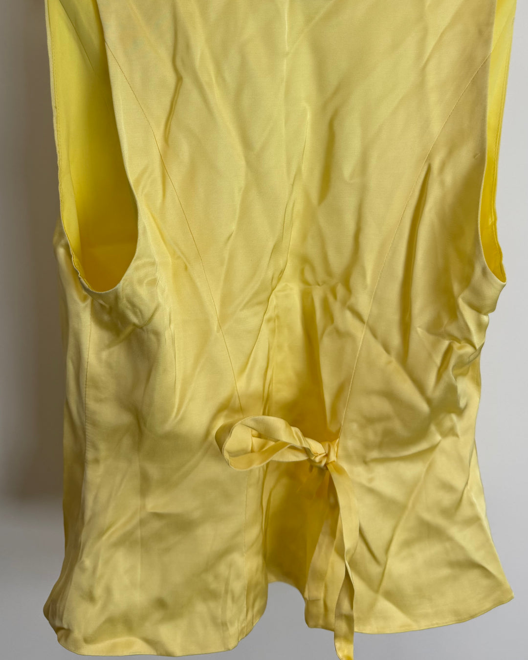 Bright Yellow Button Down Lace Trim Vest - Size 0/2