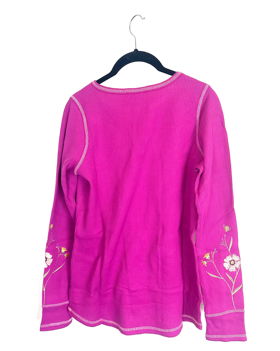 Fuchsia Pink Embroidered Floral Top  - Size 6/8