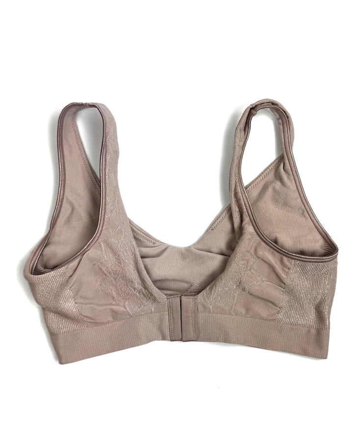 Mocha Floral Seamless Bra - Small