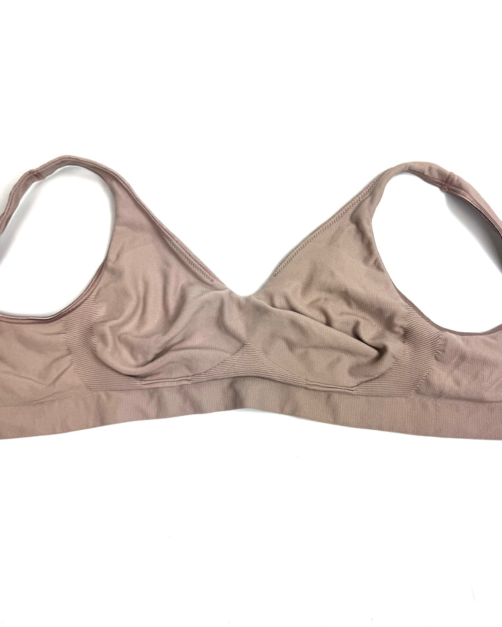 Mocha Floral Seamless Bra - Small