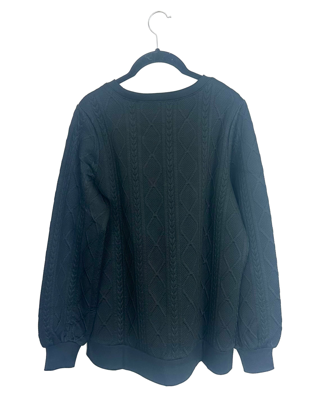 Black Cable Textured Sweater - Size 6/8