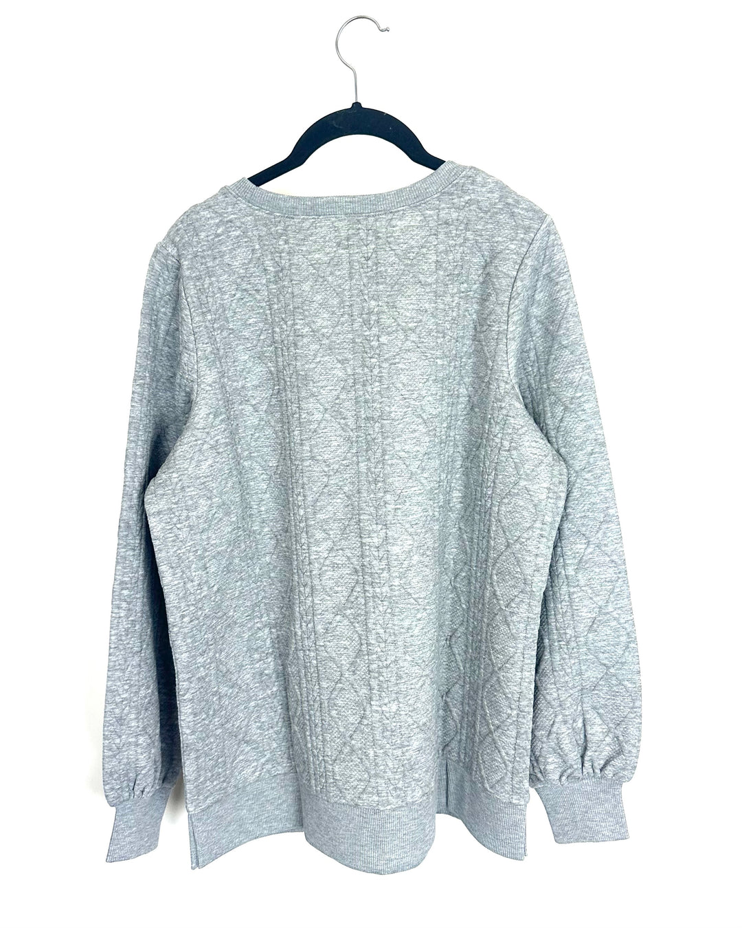 Heather Grey Cable Textured Sweater - Size 6/8