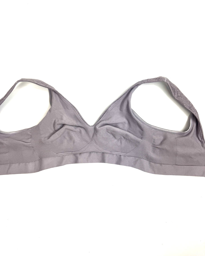 Dusty Lavender Floral Designed Bra - Small