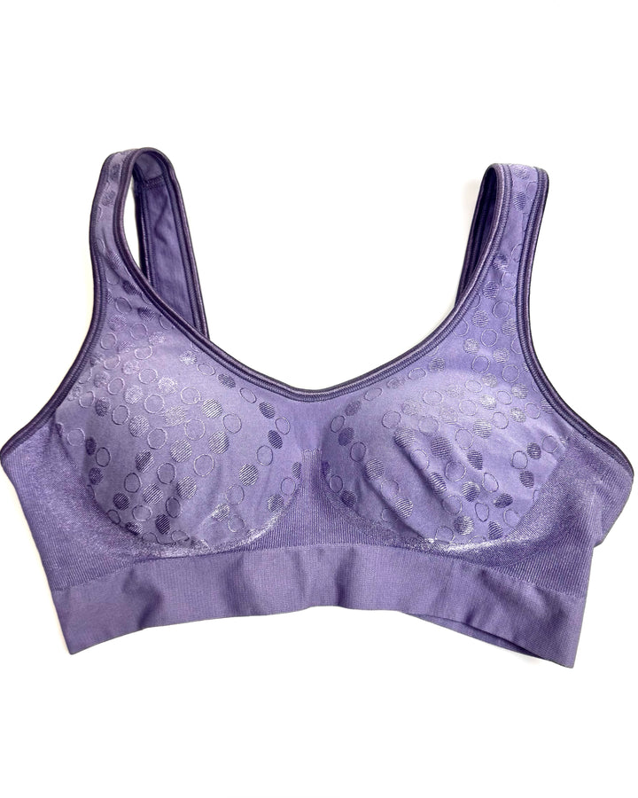 Lavender Dot Comfort Bra with Cups - Small