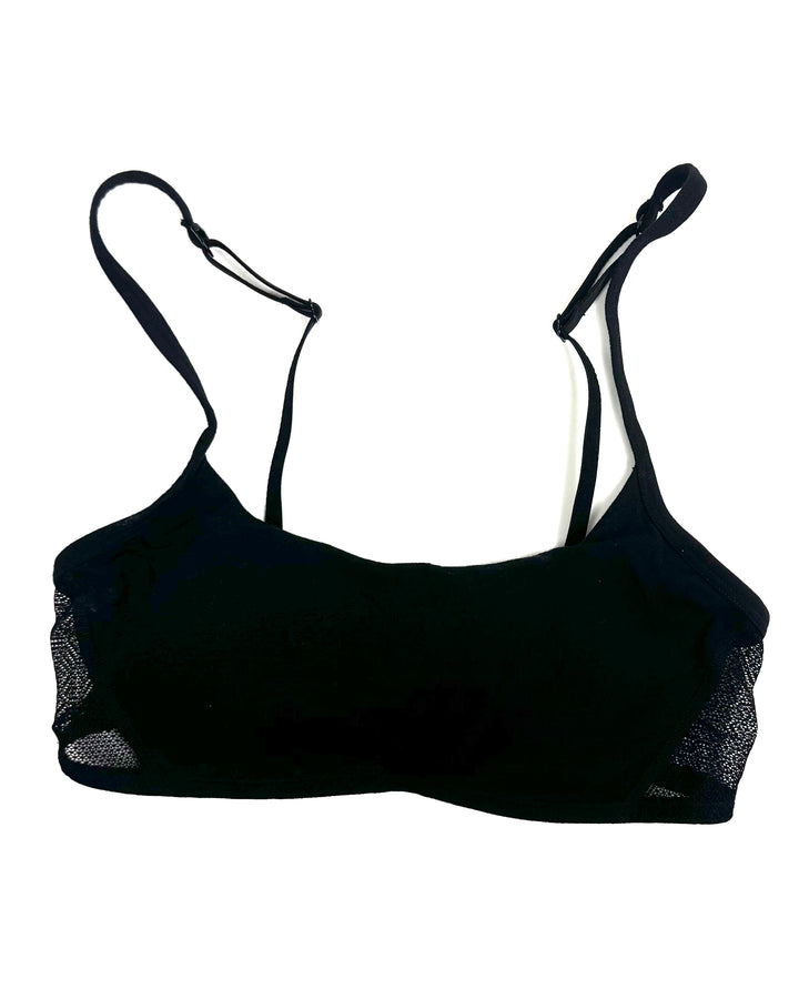 Jet Black Mesh Cup Bralette- Size Small