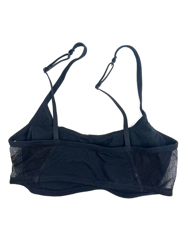 Jet Black Mesh Cup Bralette- Size Small
