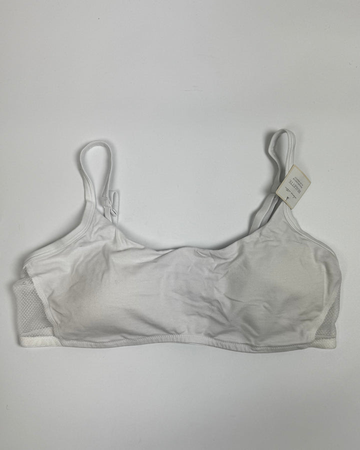 White Padded Unlined Mesh Bralette - Extra Large