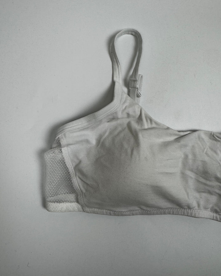 White Padded Unlined Mesh Bralette - Extra Large