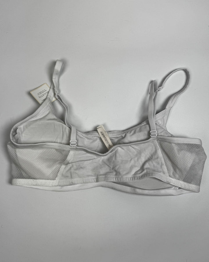 White Padded Unlined Mesh Bralette - Extra Large