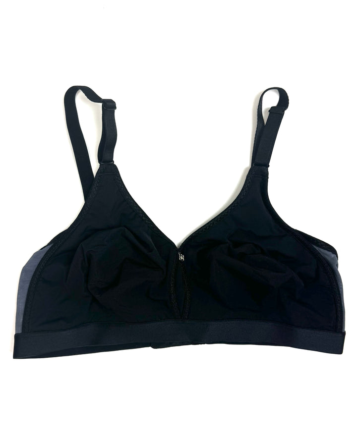Black and Gray Mesh Detail Bra - Extra Large