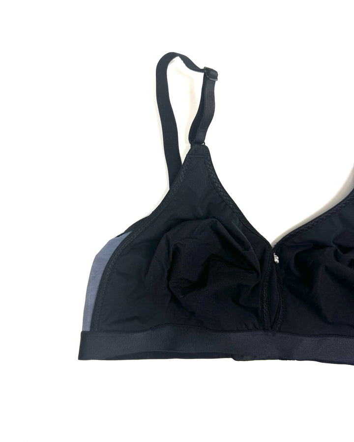Black and Gray Mesh Detail Bra - Extra Large