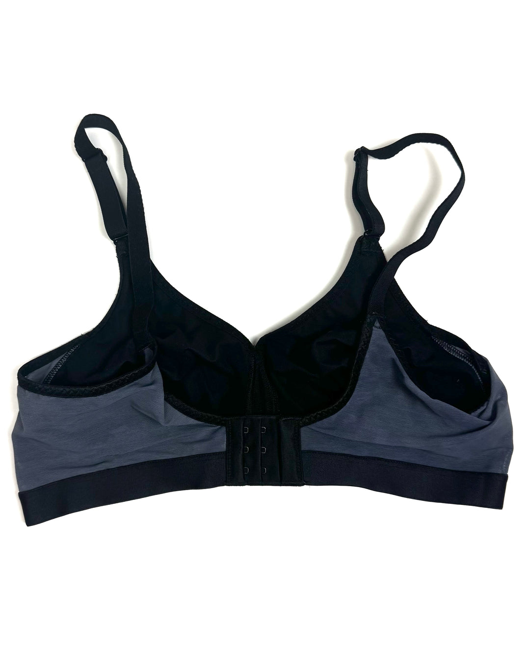 Black and Gray Mesh Detail Bra - Extra Large