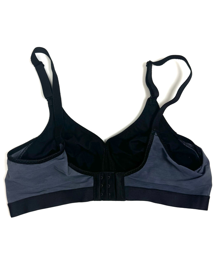 Black and Gray Mesh Detail Bra - Extra Large