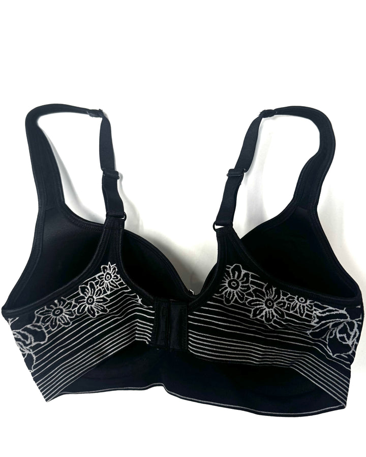 Charcol Black Floral T-Shirt Bra - 34 B