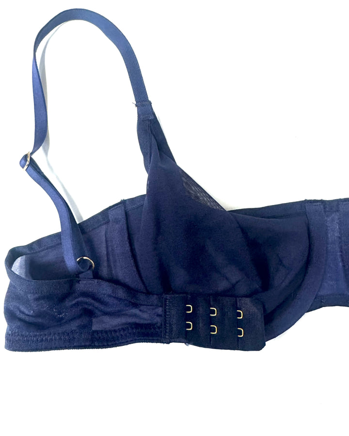 Navy Sheer Underwire Bra- 34B