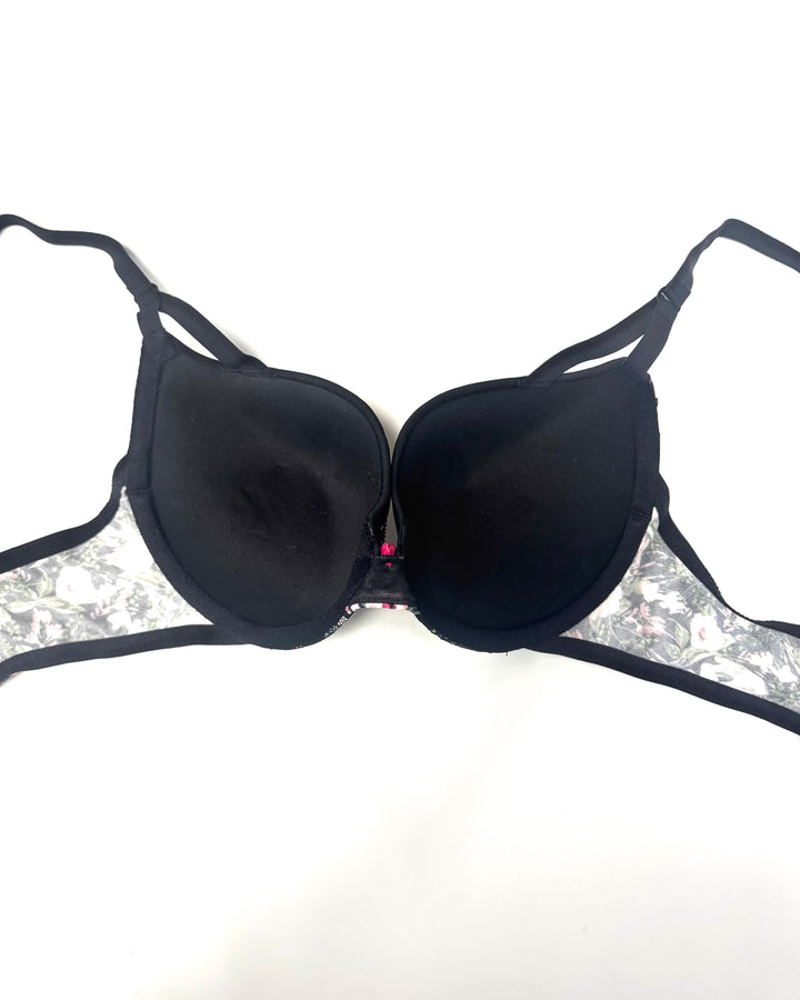 Black Night Floral Push-Up Bra- 34B