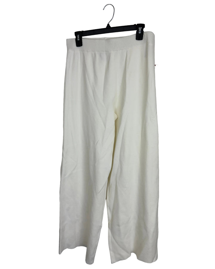 Ivory Wide Leg Cozy Pants - Size 6/8