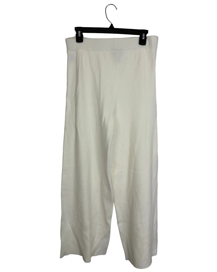 Ivory Wide Leg Cozy Pants - Size 6/8
