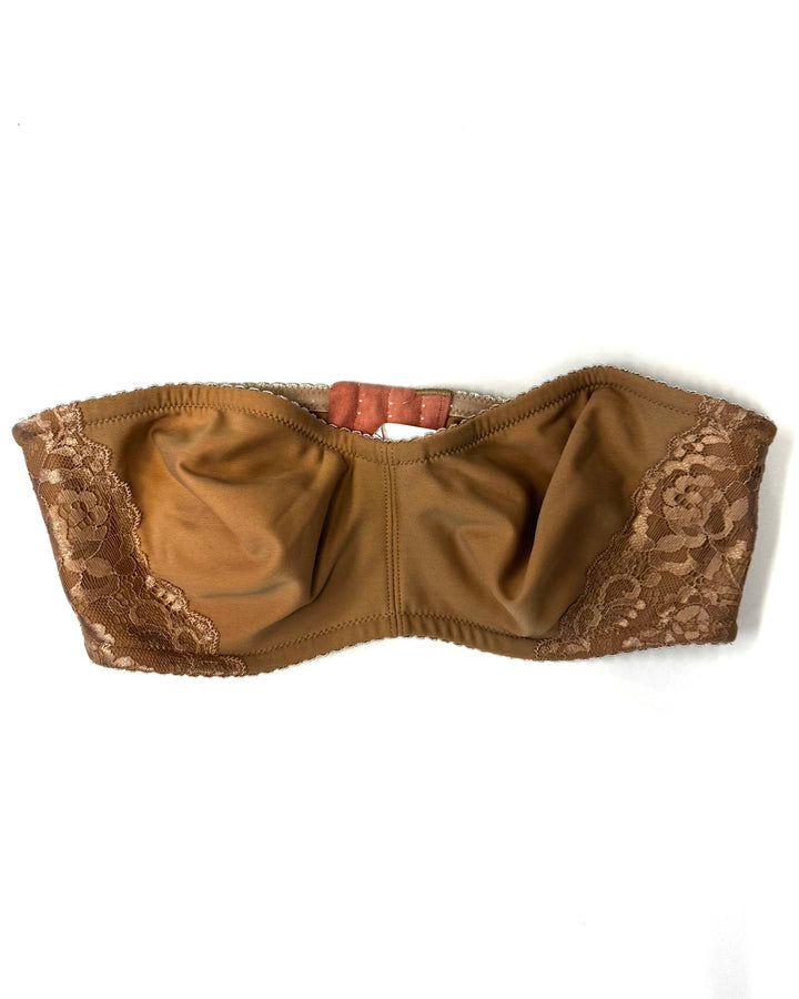 Tan Strapless Underwire Lace Bra - 34B