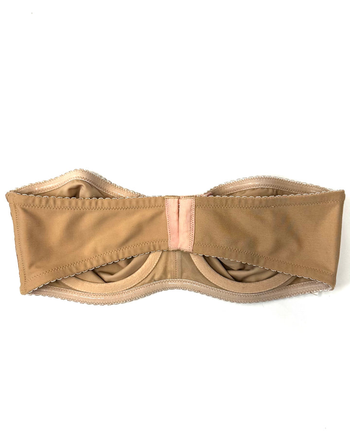Tan Strapless Underwire Lace Bra - 34B