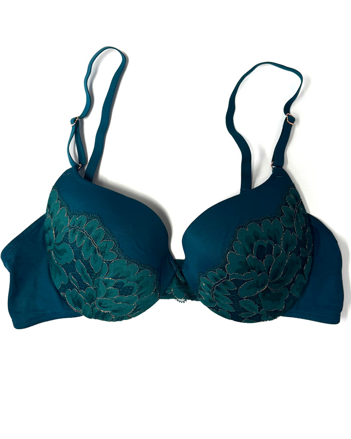Green and Gold Push Up Bra - 34B
