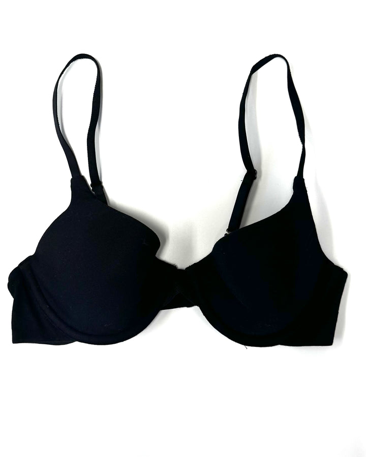 Black Underwire Mesh Detail Bra - 34B