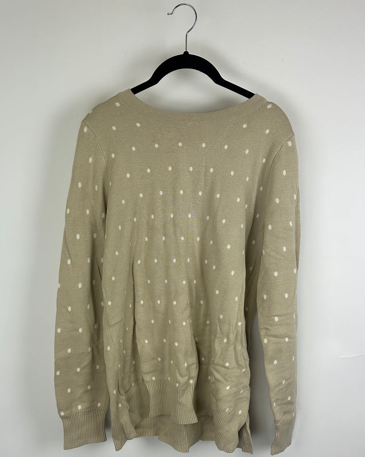 Beige Brown Polka Dot Sweater - Size 4/6