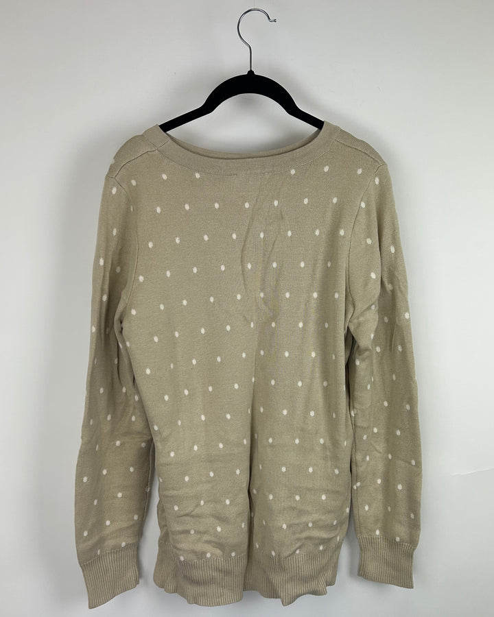 Beige Brown Polka Dot Sweater - Size 4/6