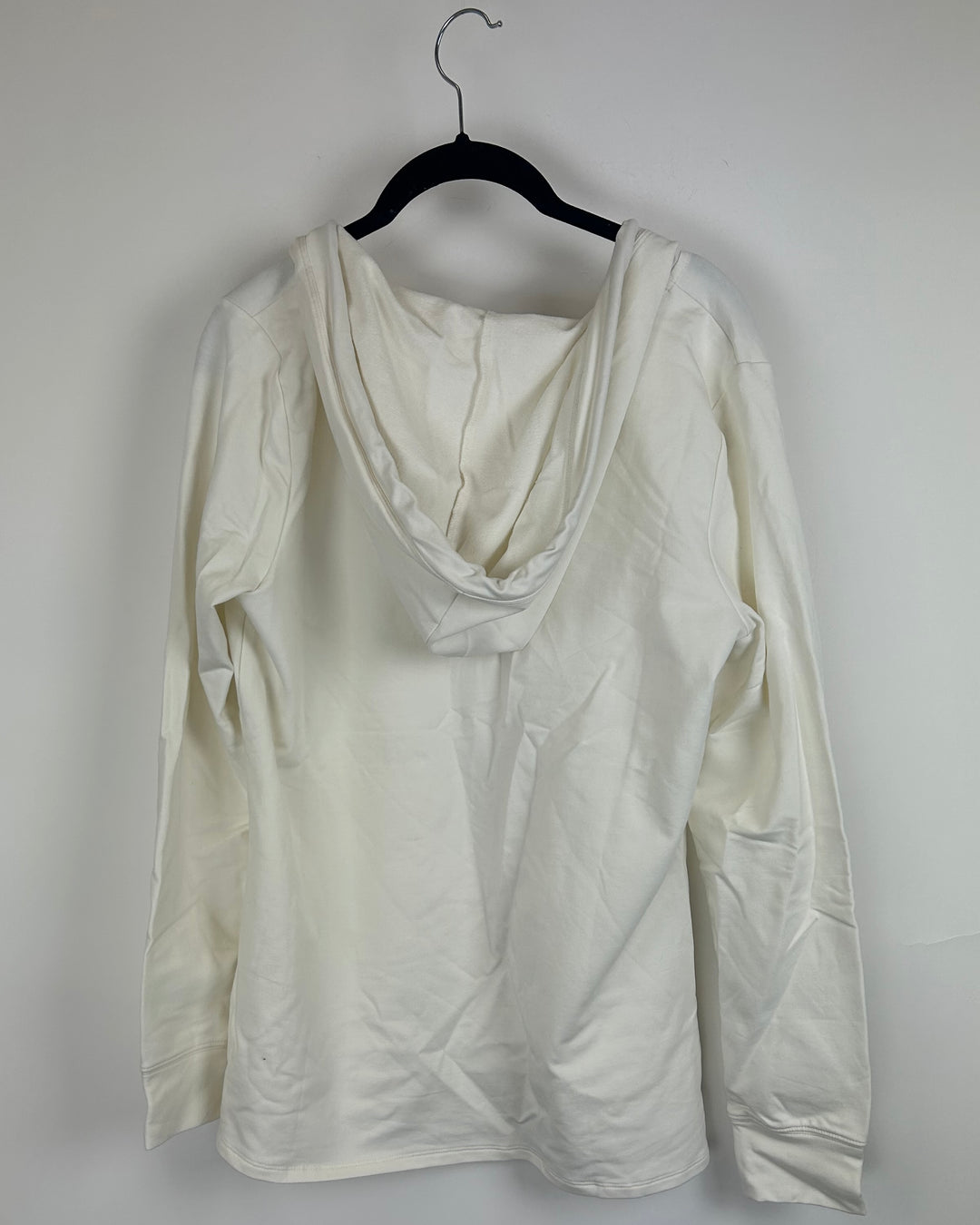 Ivory White Silver Drawstring Hoodie - Size 6/8