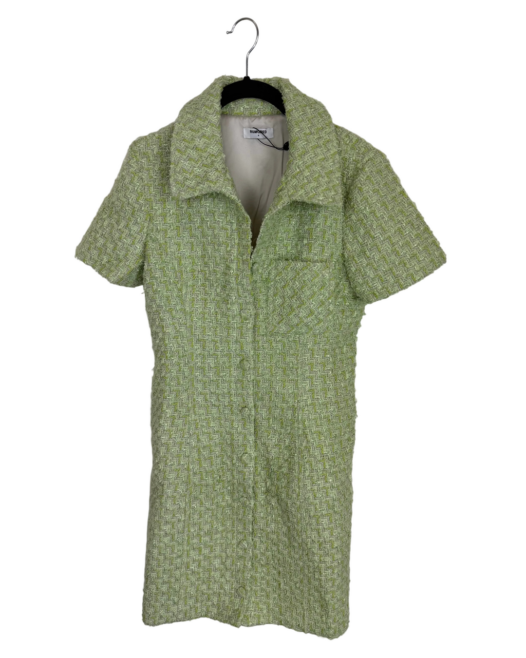Green Tweed Dress - Size 0 and 4