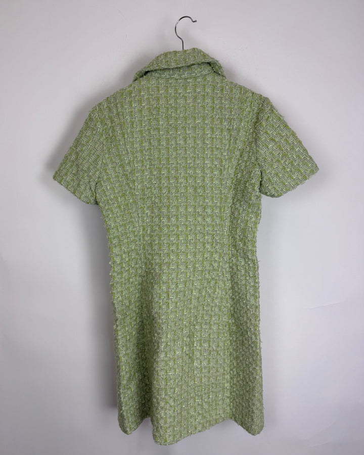 Green Tweed Dress - Size 0 and 4