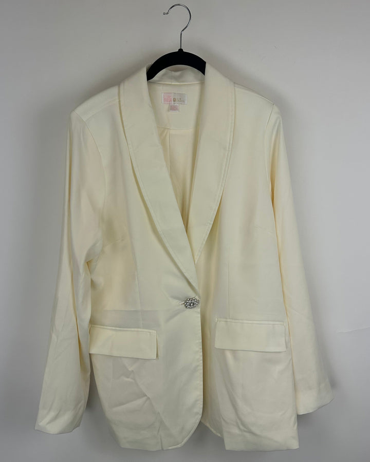 Off White Blazer Jacket - Size 14/16