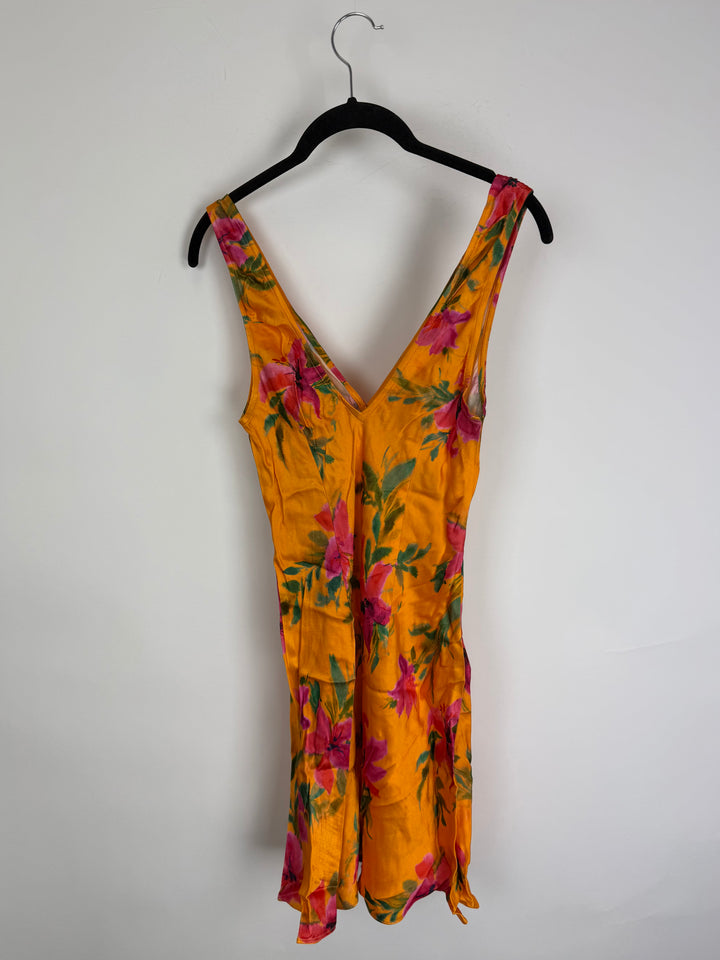 Orange Tropical Floral Dress - Size 00/0