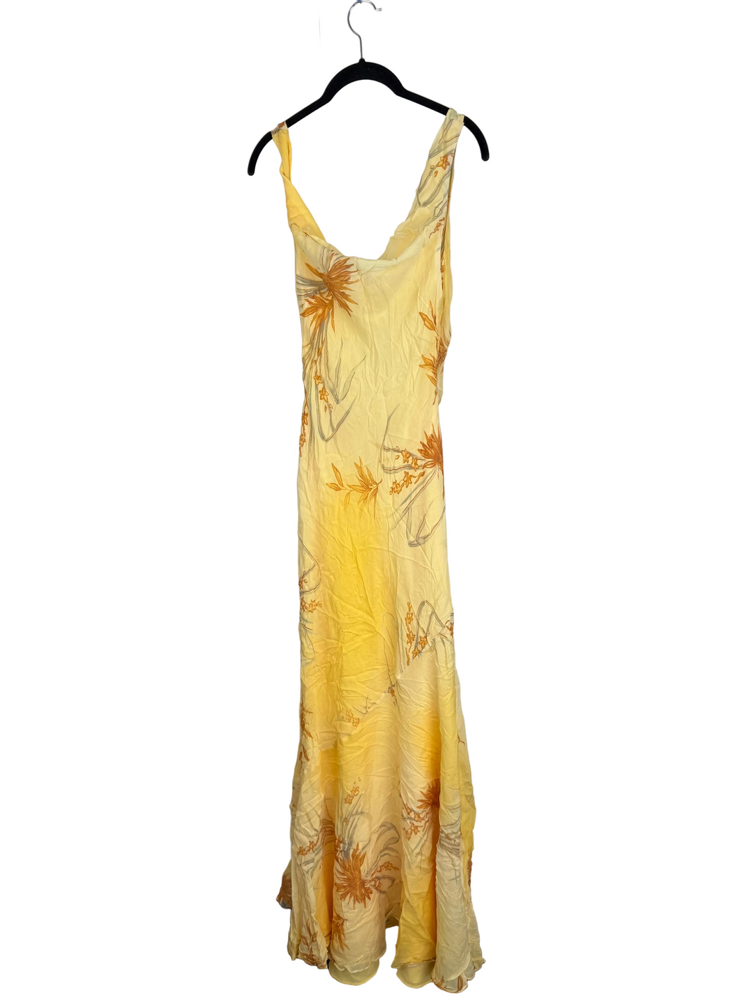 Spring Yellow Cowl Neck Dress - Size 00/0