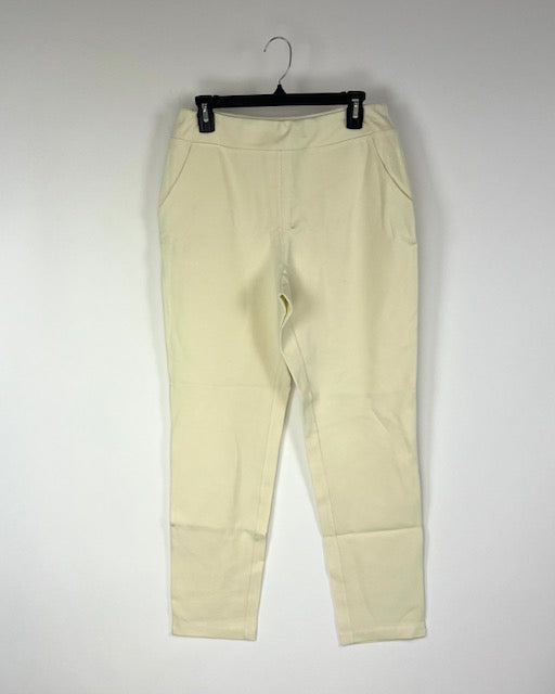 Off White Work Pants With Pockets - Size 12/14