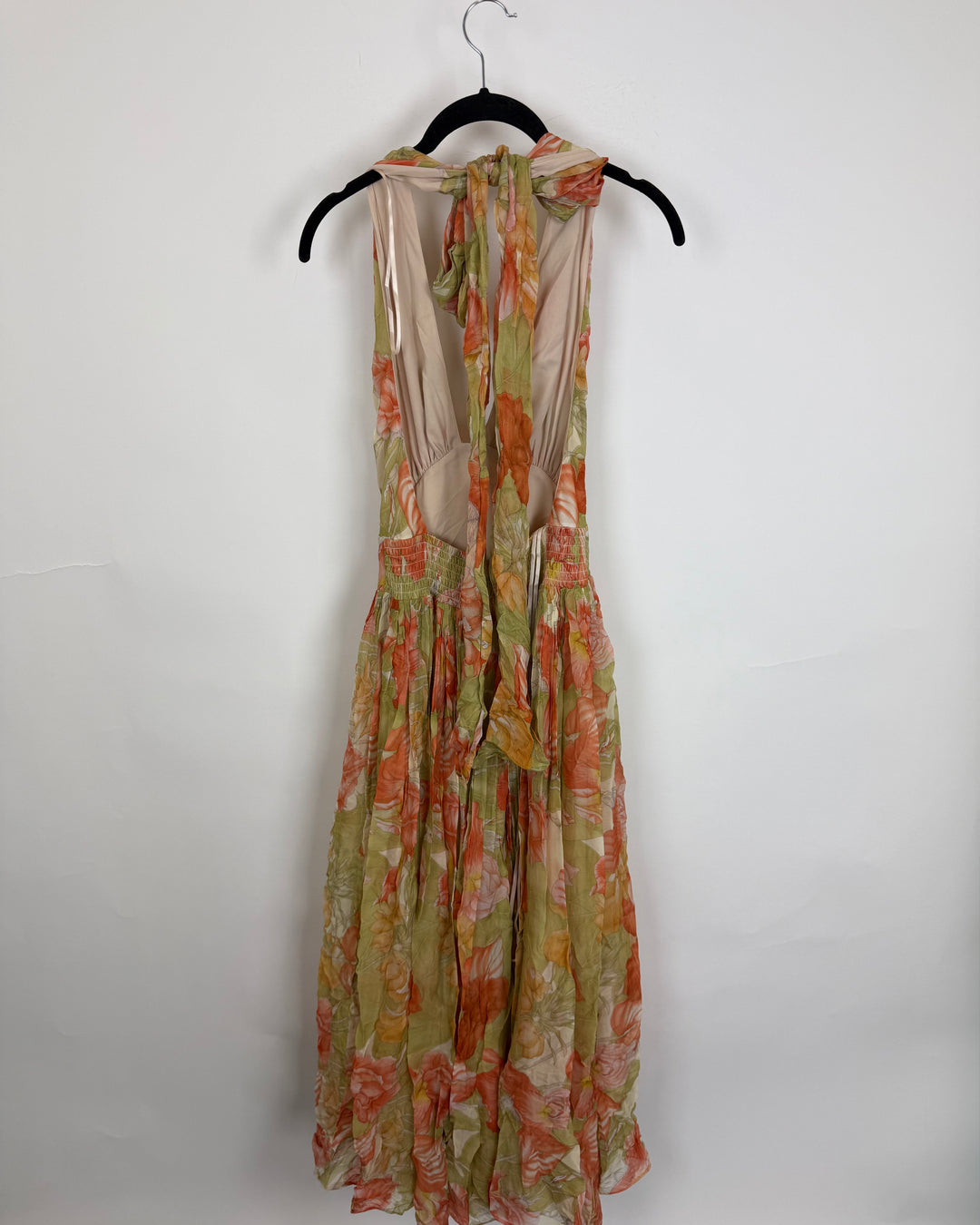 Orange and Green Halter Dress - Size 2/4