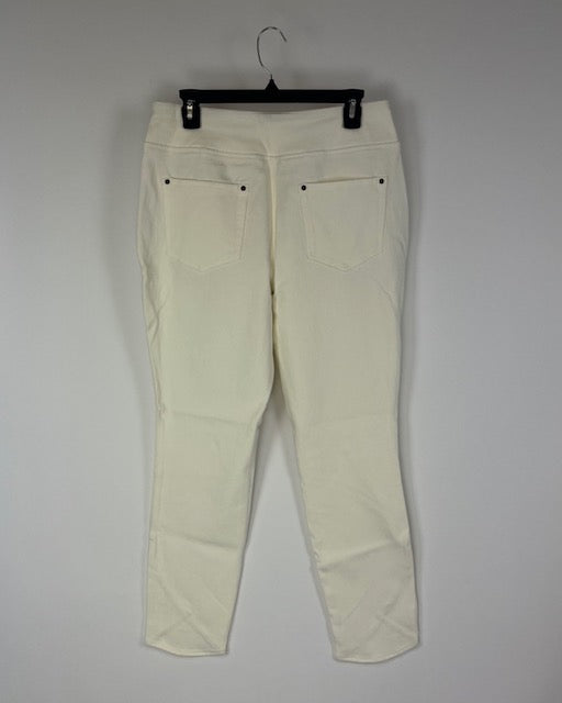 Off-White Abstract Cutout Jeggings - Size 12