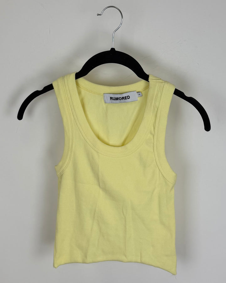 Bright Yellow Ribbed Tank - Size 0/2,2/4