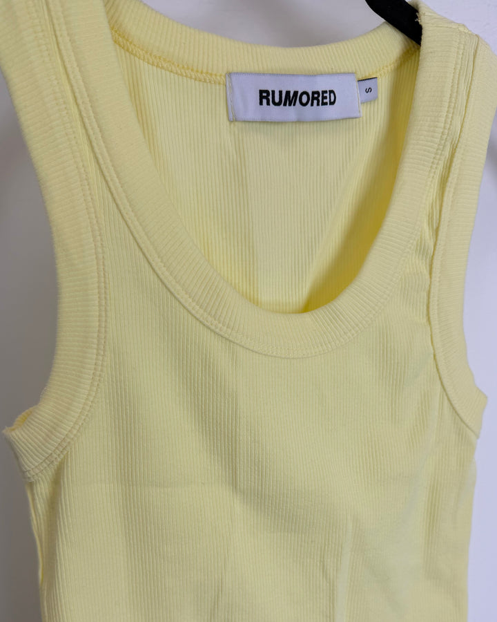 Bright Yellow Ribbed Tank - Size 0/2,2/4