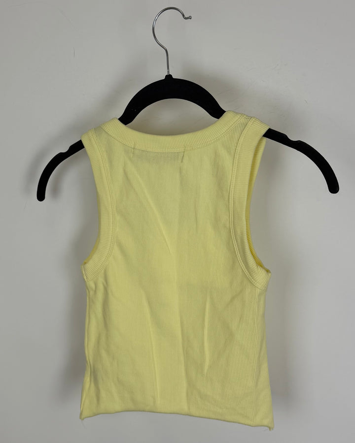Bright Yellow Ribbed Tank - Size 0/2,2/4