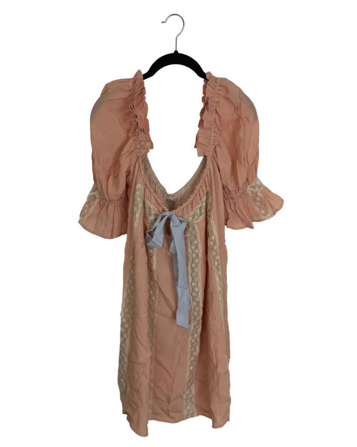 Peach Babydoll Mini Dress - Size 4/6