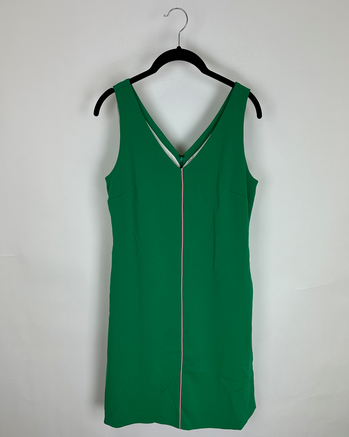 Emerald Green V-Neck Shift Dress - Size 4/6