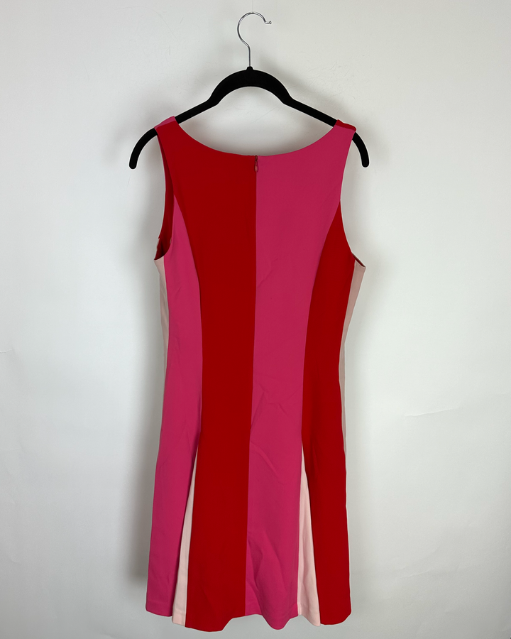 Pink Striped Godet Dress - Size 6/8