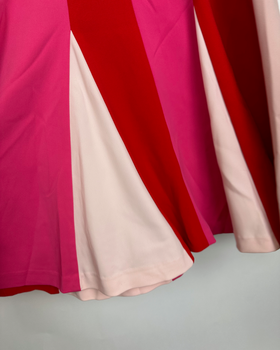 Pink Striped Godet Dress - Size 6/8