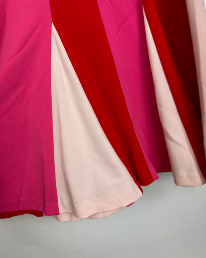 Pink Striped Godet Dress - Size 6/8