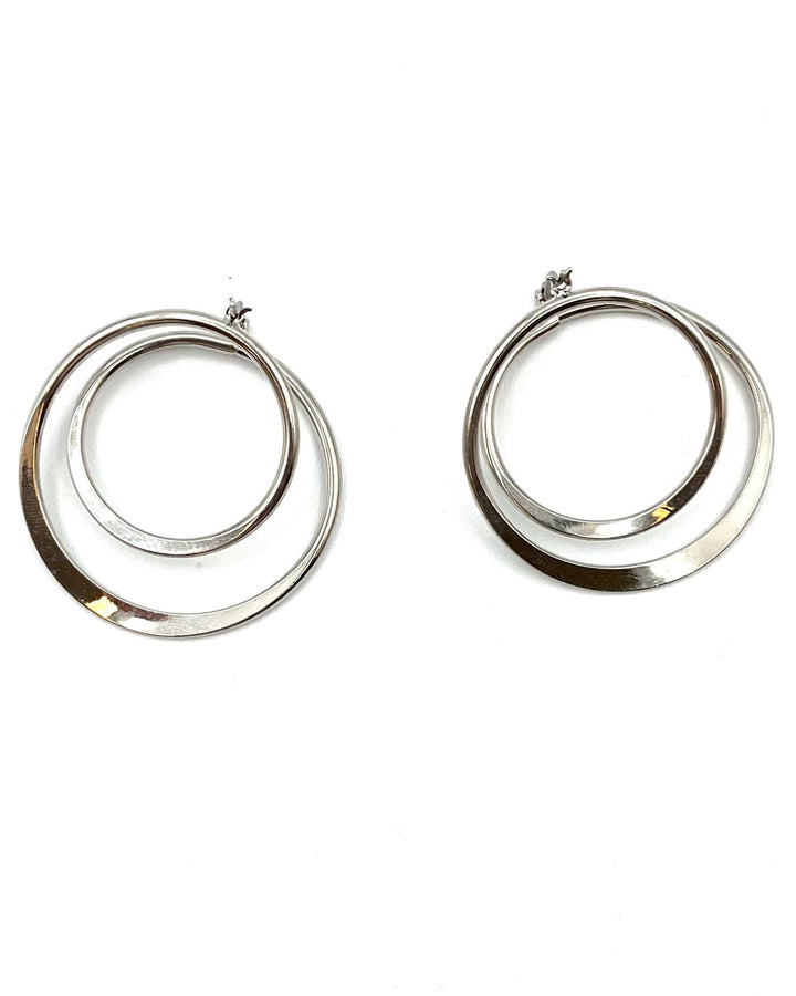 Silver Double Hoop Earrings