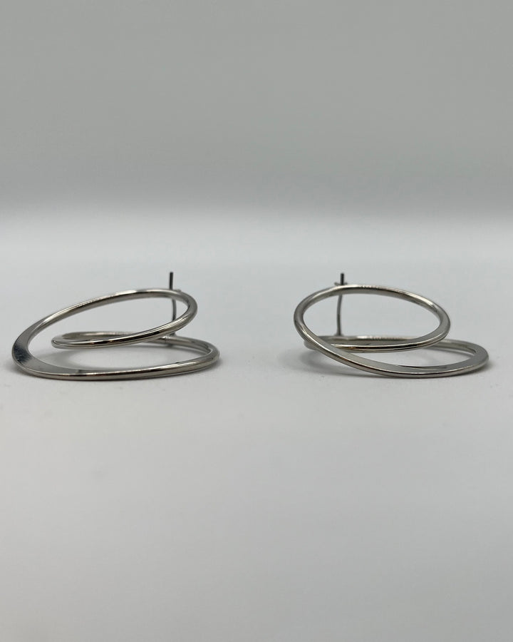Silver Double Hoop Earrings