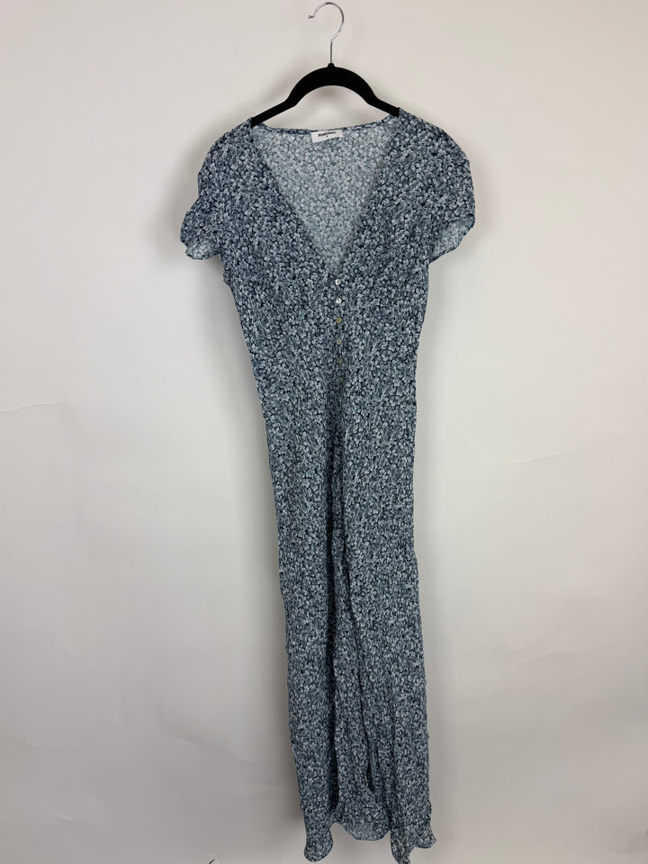 Dusty Blue Floral Dress - Size 00/0 and 2/4
