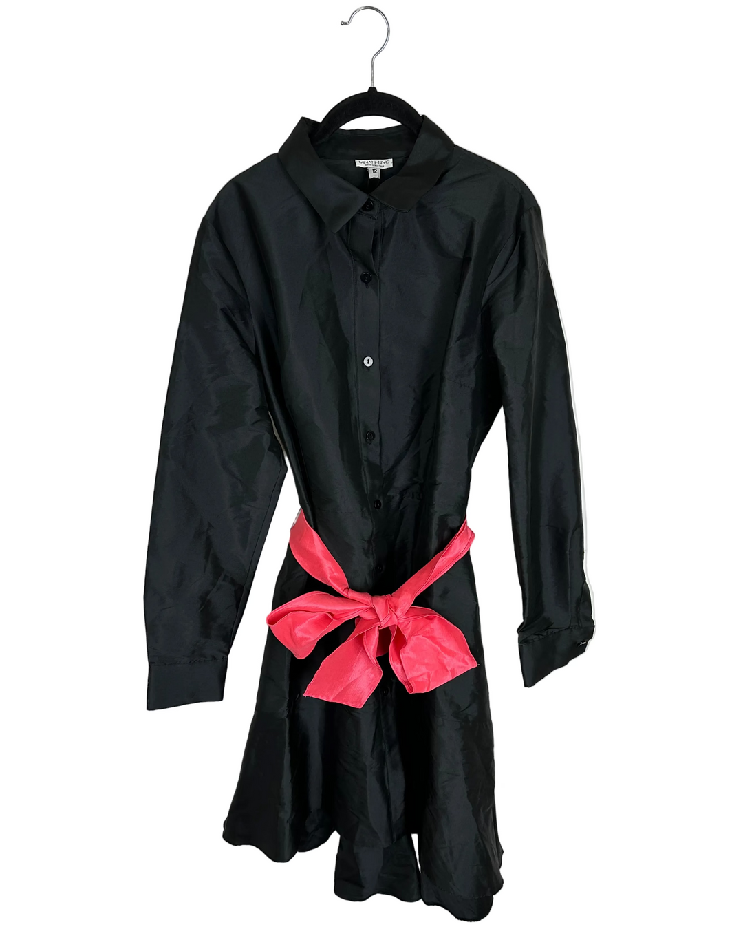 Black and Pink Ribbon Smock Dress - Size 10/12